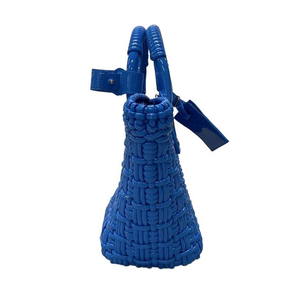 Auth BALENCIAGA Bistro XS Basket 671342 Blue Polyurethane Polyester Cotton - Picture 2 of 16